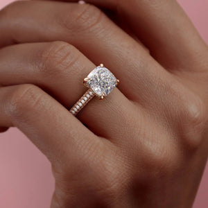 The Rachel Set With A Cushion Lab Diamond