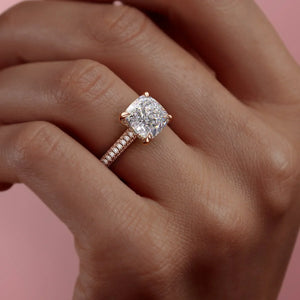 The Rachel Set With A 2 Carat Cushion Lab Diamond