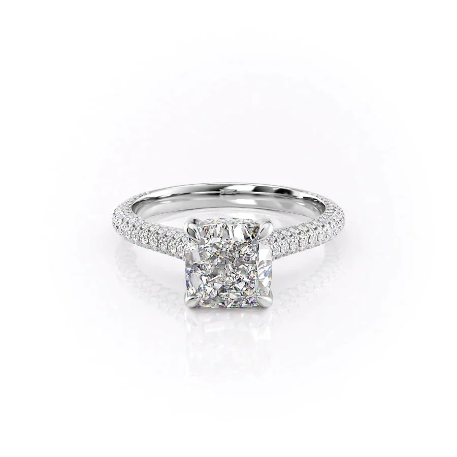 The Rachel Set With A 2 Carat Cushion Lab Diamond