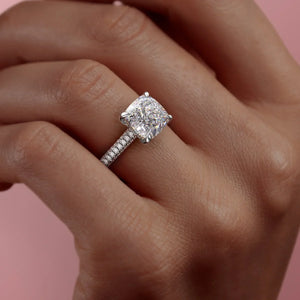 The Rachel Set With A 2 Carat Cushion Lab Diamond