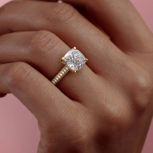 The Rachel Set With A 1.5 Carat Cushion Lab Diamond