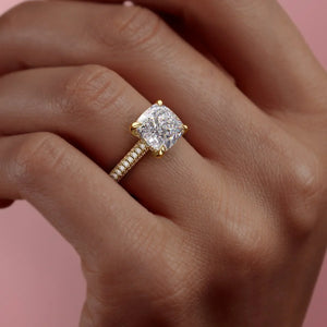 The Rachel Set With A 1.5 Carat Cushion Lab Diamond