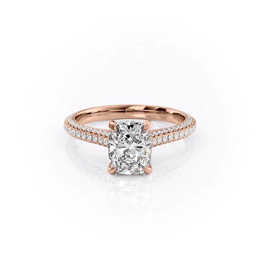 The Rachel Set With A 1 Carat Elongated Cushion Lab Diamond
