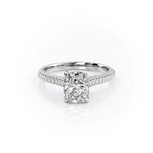 The Rachel Set With A 1 Carat Elongated Cushion Lab Diamond