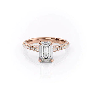 The Rachel Set With A 3 Carat Emerald Lab Diamond