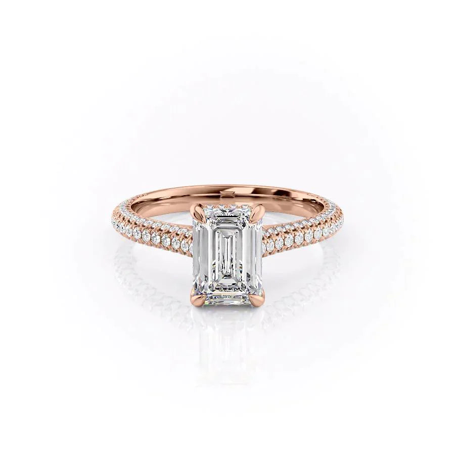 The Rachel Set With A 1.5 Carat Emerald Lab Diamond