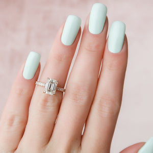 The Rachel Set With A 1 Carat Emerald Lab Diamond