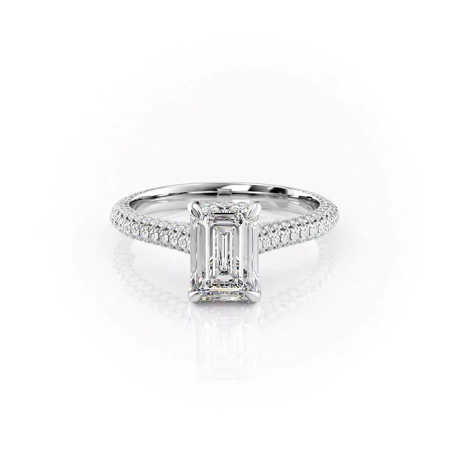The Rachel Set With A 1 Carat Emerald Lab Diamond
