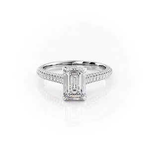 The Rachel Set With A 1 Carat Emerald Lab Diamond