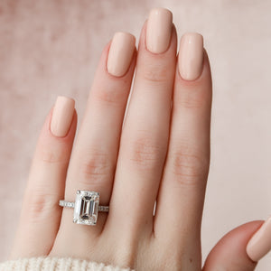 The Rachel Set With A 2 Carat Emerald Lab Diamond