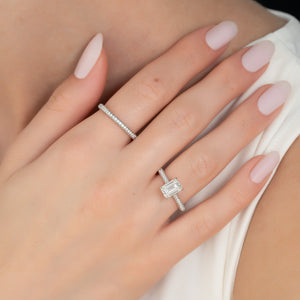 The Rachel Set With A 2 Carat Emerald Lab Diamond