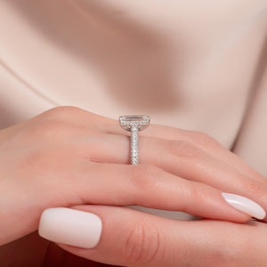 The Rachel Set With A 2 Carat Emerald Lab Diamond