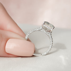 The Rachel Set With A 2 Carat Emerald Lab Diamond
