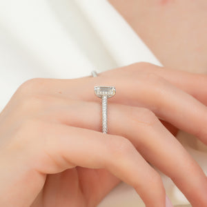 The Rachel Set With A 2 Carat Emerald Lab Diamond