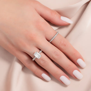 The Rachel Set With A 2 Carat Emerald Lab Diamond
