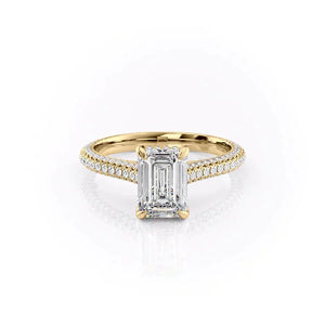 The Rachel Set With A 1 Carat Emerald Lab Diamond