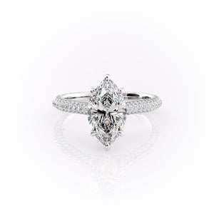 The Rachel Set With A 2.5 Carat Marquise Lab Diamond