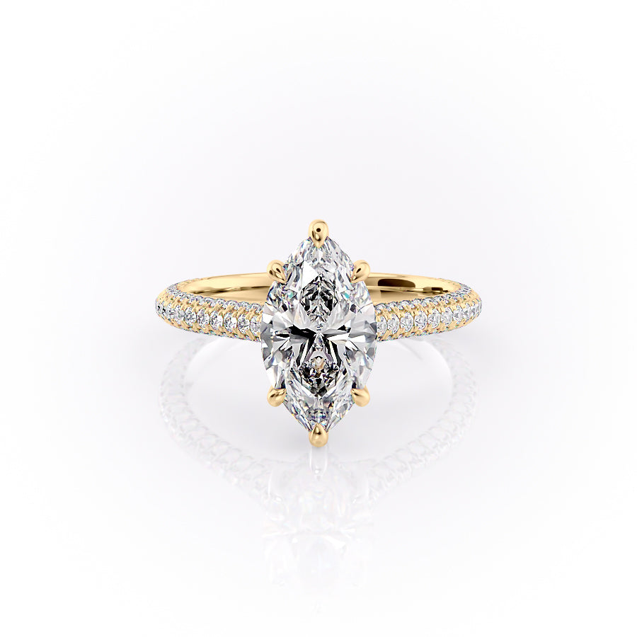 The Rachel Set With A 2.5 Carat Marquise Lab Diamond