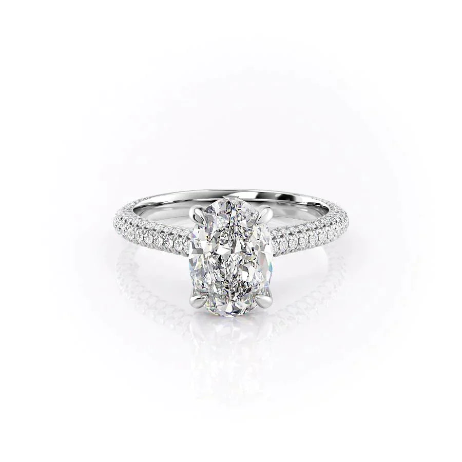 The Rachel Set With A 2.5 Carat Oval Lab Diamond