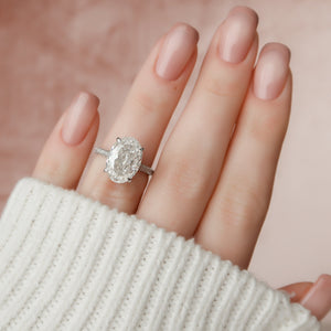 The Rachel Set With A Oval Lab Diamond