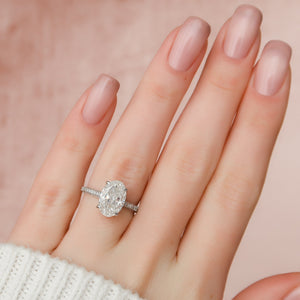 The Rachel Set With A 3 Carat Oval Lab Diamond