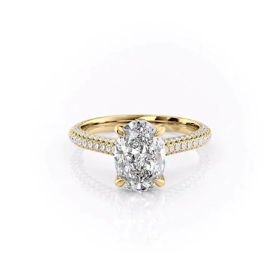 The Rachel Set With A 1.5 Carat Oval Lab Diamond