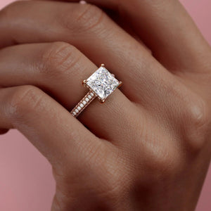 The Rachel Set With A 1 Carat Princess Lab Diamond