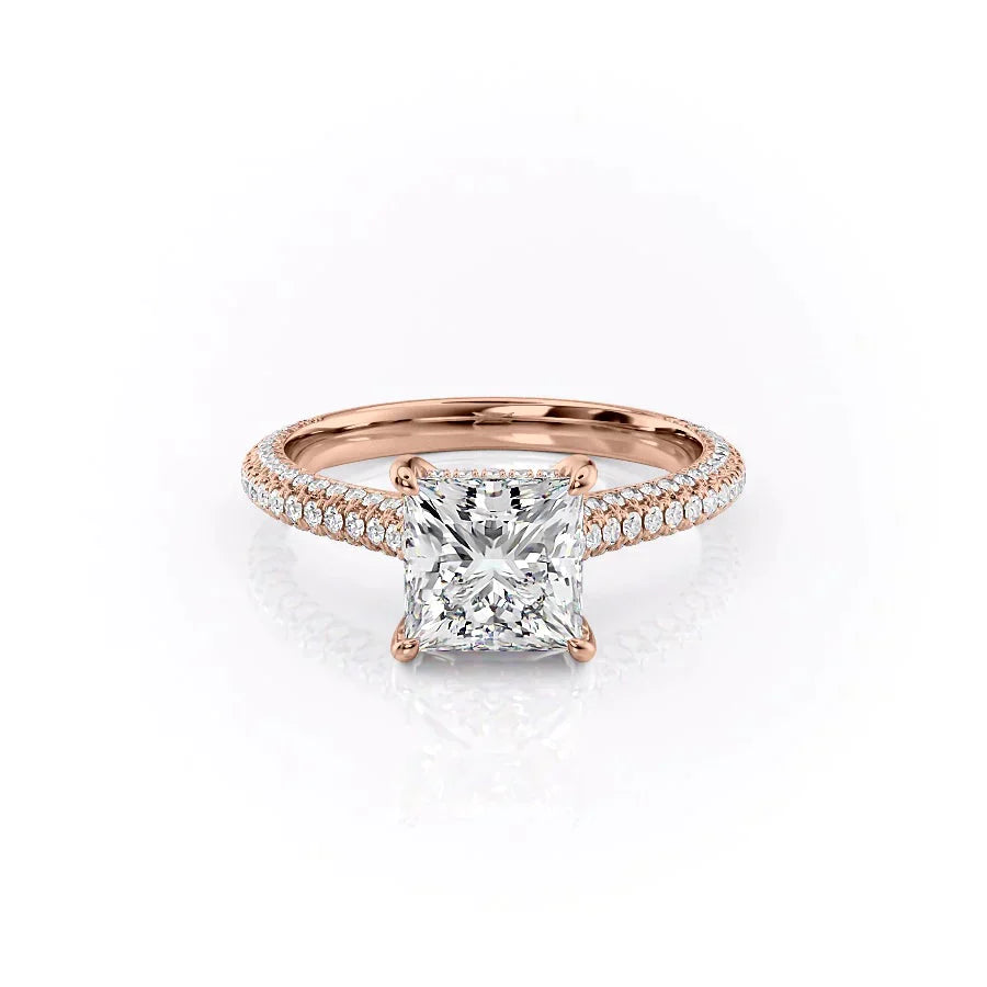 The Rachel Set With A 1.5 Carat Princess Lab Diamond