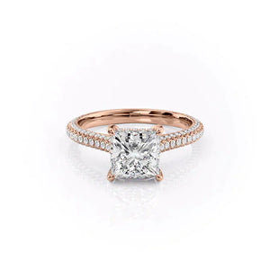 The Rachel Set With A 1 Carat Princess Lab Diamond