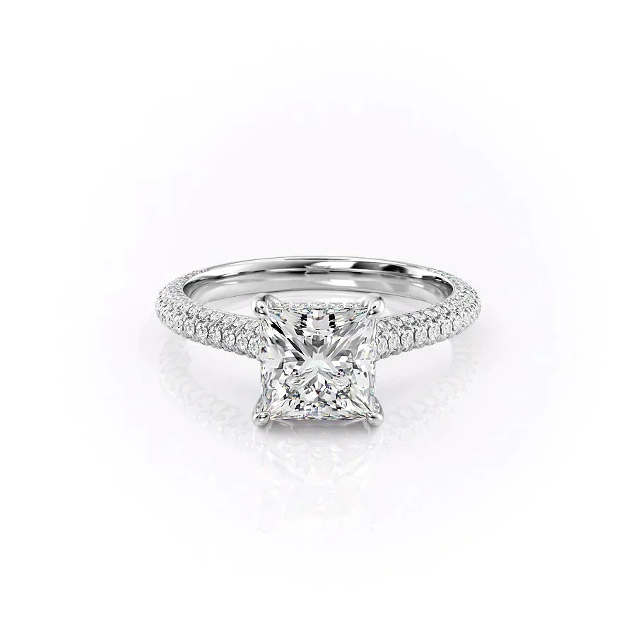 The Rachel Set With A 1 Carat Princess Lab Diamond