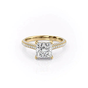 The Rachel Set With A 1.5 Carat Princess Lab Diamond