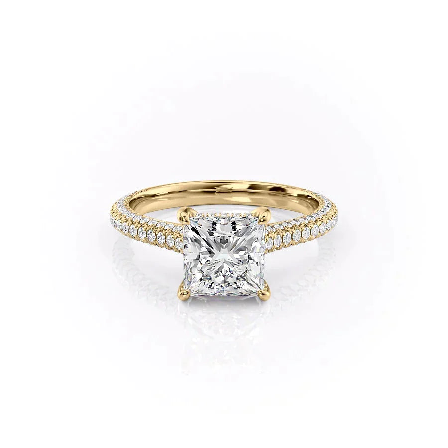 The Rachel Set With A 1 Carat Princess Lab Diamond