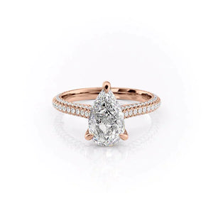 The Rachel Set With A 1.5 Carat Pear Lab Diamond