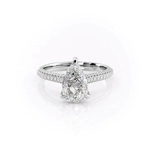 The Rachel Set With A 3 Carat Pear Lab Diamond