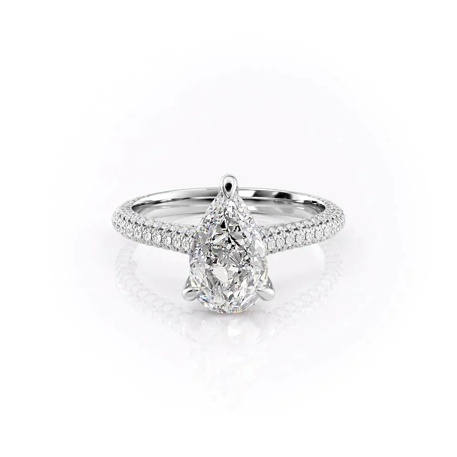 The Rachel Set With A 2 Carat Pear Lab Diamond