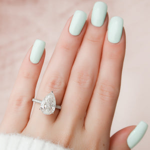 The Rachel Set With A 3 Carat Pear Lab Diamond