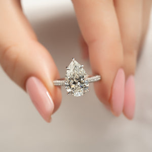 The Rachel Set With A 3 Carat Pear Lab Diamond