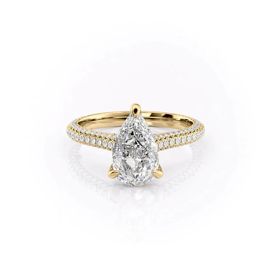 The Rachel Set With A 2 Carat Pear Lab Diamond