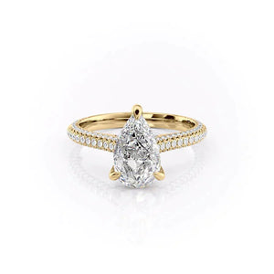 The Rachel Set With A 3 Carat Pear Lab Diamond