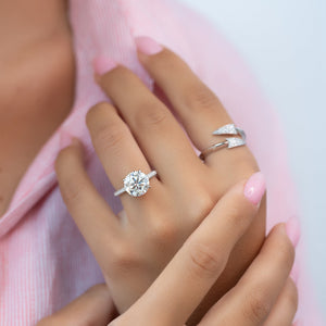 The Rachel Set With A 1 Carat Round Lab Diamond