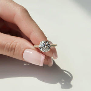 The Rachel Set With A 3 Carat Round Lab Diamond