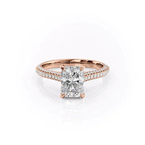 The Rachel Set With A 1.5 Carat Radiant Lab Diamond