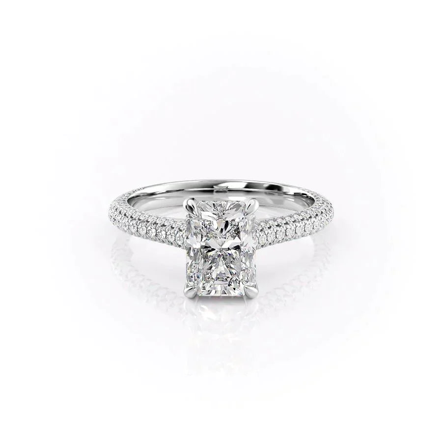 The Rachel Set With A 1.5 Carat Radiant Lab Diamond