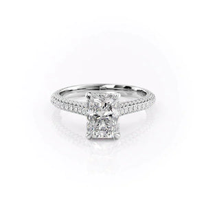 The Rachel Set With A 2.5 Carat Radiant Lab Diamond
