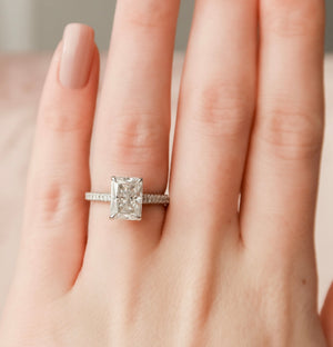 The Rachel Set With A 2 Carat Radiant Lab Diamond