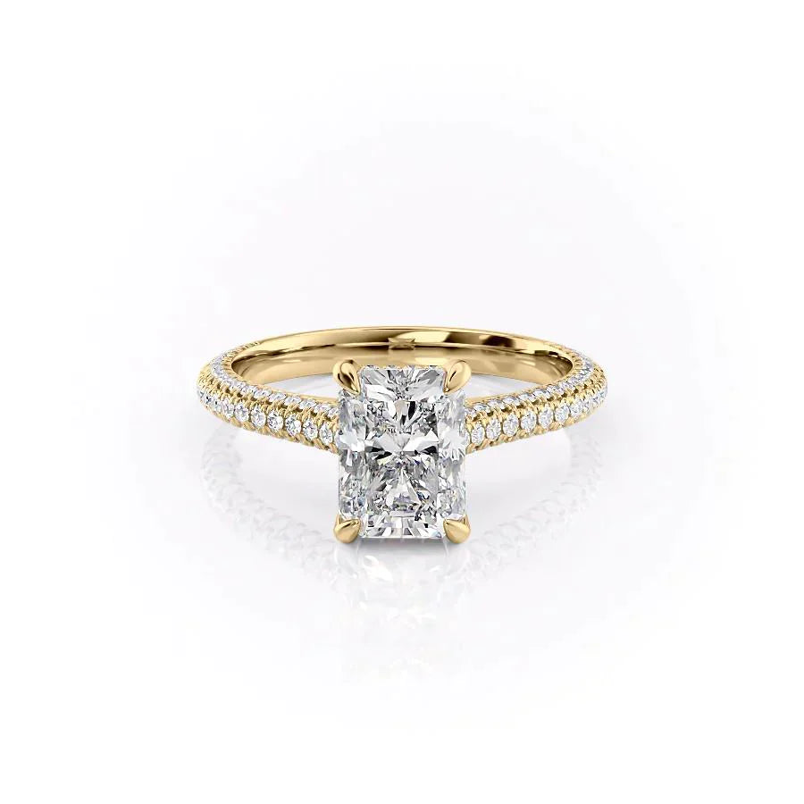 The Rachel Set With A 2 Carat Radiant Lab Diamond