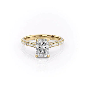 The Rachel Set With A 1.5 Carat Radiant Lab Diamond