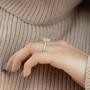 The Rachel Set With A 1 Carat Radiant Lab Diamond
