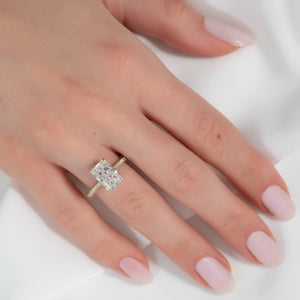 The Rachel Set With A 1 Carat Radiant Lab Diamond