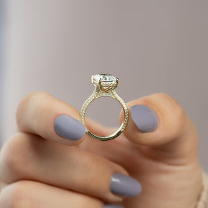 The Rachel Set With A 1 Carat Radiant Lab Diamond